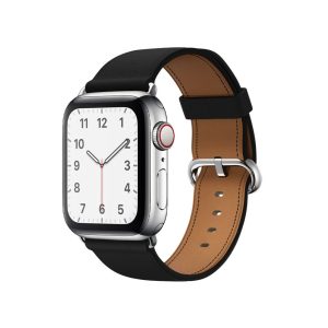 Black Classic Leather Buckle for Apple Watch