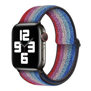 Boho Red Blue Elastic Loop for Apple Watch
