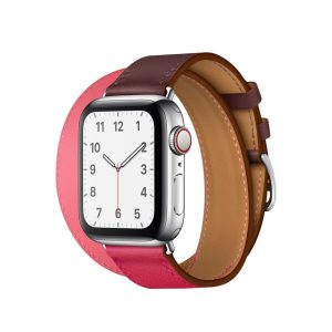 Bordeaux/Rose Extrême/Rose Azalée Double Tour Leather for Apple Watch