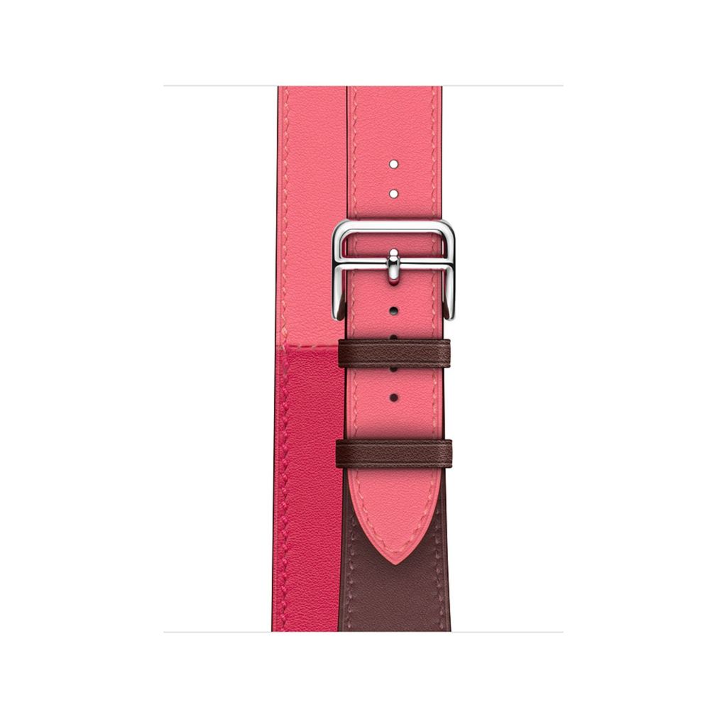 Bordeaux/Rose Extrême/Rose Azalée Double Tour Leather for Apple Watch - Image 2