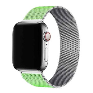 Duo Green Silver Milanese Loop for Apple Watch