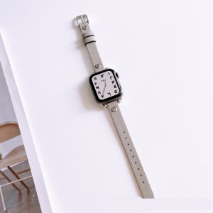 Hermione Leather Band for Apple Watch in Light Grey