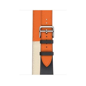 Alternative view of Indigo/Craie/Orange Double Tour Leather for Apple Watch