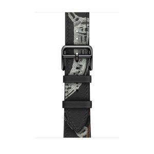 Alternative view of Noir All-Over Print Single Tour Leather for Apple Watch