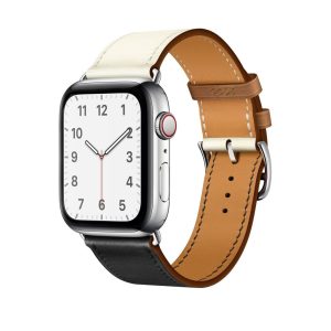 Noir/Blanc/Gold Single Tour Leather for Apple Watch