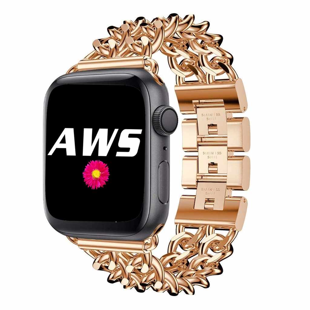 Rose Gold Bracelet Chain Stainless Steel Band for Apple Watch