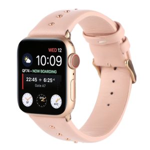 Shakira Leather Band with Gold Studs for Apple Watch in Pink
