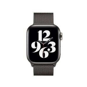 Alternative view of Graphite Milanese Loop for Apple Watch