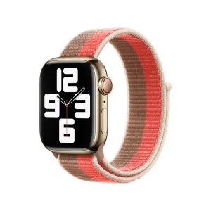Pink Pomelo / Tan Sport Loop For Apple Watch