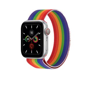 Stripe Rainbow Pride Milanese Loop for Apple Watch