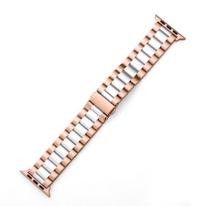 Rose Gold White Stainless Steel Band for Apple Watch